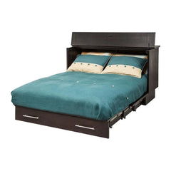 Arason Creden-ZzZ Coffee/Espresso Murphy Full/Queen Cabinet Bed Brushed White