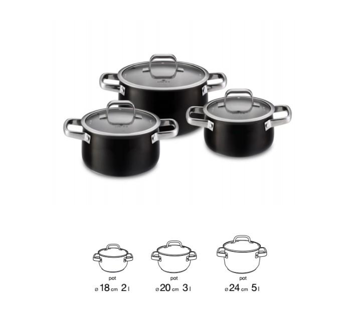 Maxima House PRIME Stainless Steel Pot Set With Lids 6 pcs