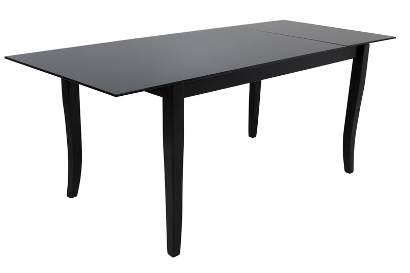 Maxima House FINEZJA Black Glass Top Dining Table With Extension