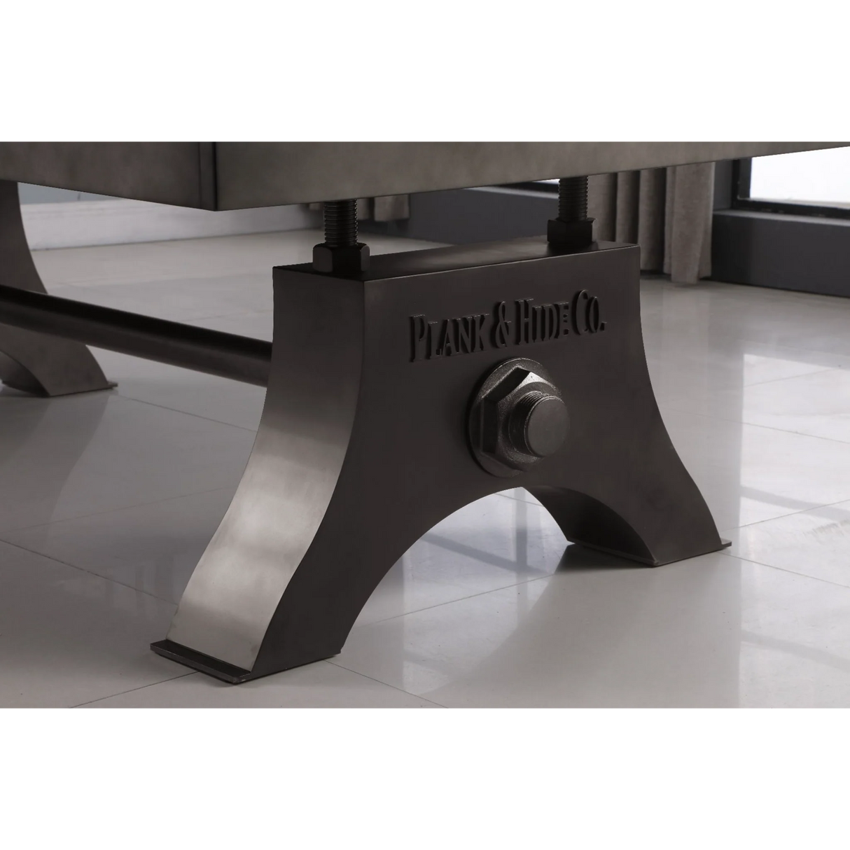 Plank & Hide Jaxx Steel Pool Table (Size 8') 28048-GUN with Free Accessory Kit, Free Steel Cue Rack