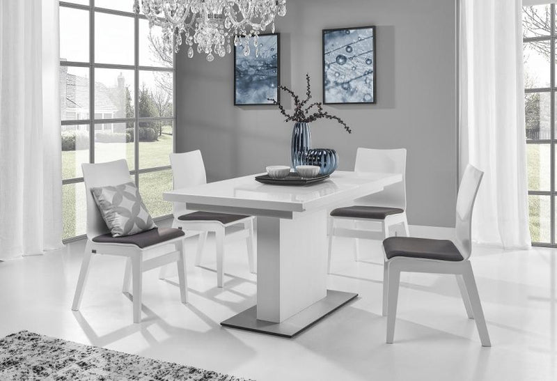 Maxima House EVITA Glass Top Dining Table With Extension