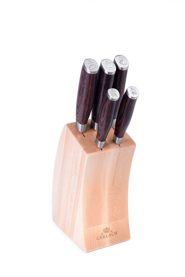 Maxima House DECO WOOD 6 Piece Knife Block Set