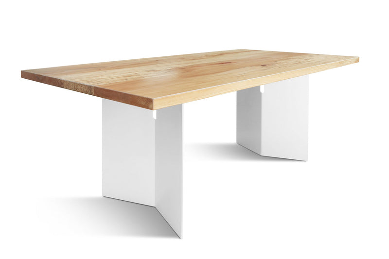 Maxima House Solid Oak wood Dining Table with metal legs.