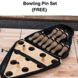 Plank & Hide Otis Shuffleboard Table with Free Bowling Pin Set