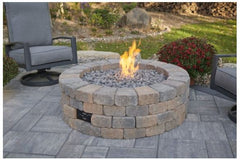 Outdoor Greatroom Bronson Block Round Gas Fire Pit Kit