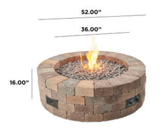 Outdoor Greatroom Bronson Block Round Gas Fire Pit Kit