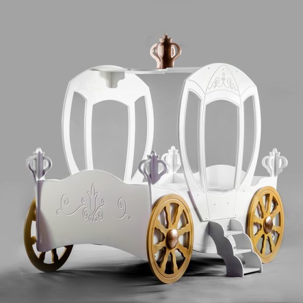 Maxima House Toddler Bed Princess Carriage , WHITE