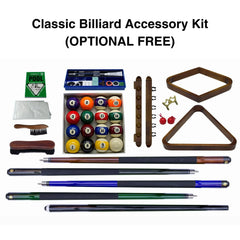 Plank & Hide Lucas Wood Pool Table with Free Accessory Kit