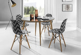 Maxima House ESSAI Round Glass Top Dining with Beech wooden legs