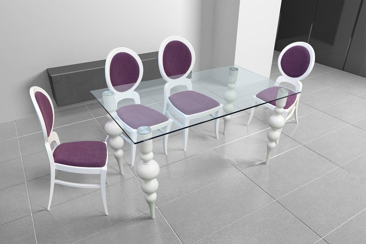 Maxima House DELUXE Clear Glass Dining Table