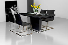 Maxima House EVITA Glass Top Dining Table With Extension for up to 8 people