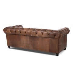 Park Hill Barrington Tufted Leather Sofa, Vintage Umber EFS36066