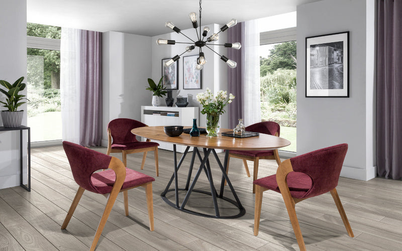 Maxima House Veneer Oak Dining Table ALISSA for up to 8 people