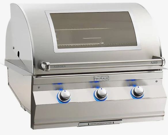 FireMagic A660i Aurora 30" Built-In Grill with Analog Thermometer, Infrared Burner and Magic View Window