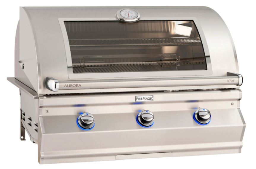 FireMagic A790i Aurora 36" Built-In Grill with Analog Thermometer, Infrared Burner and Magic View Window