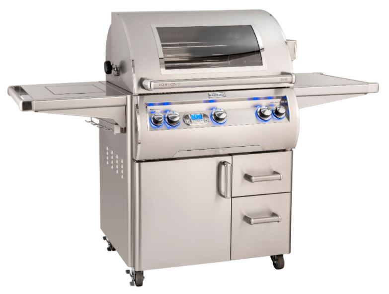 FireMagic E660s Echelon 30" Portable Grill with Digital Thermometer, Flush Mounted Single Side Burner, Infrared Burner and Magic View Window