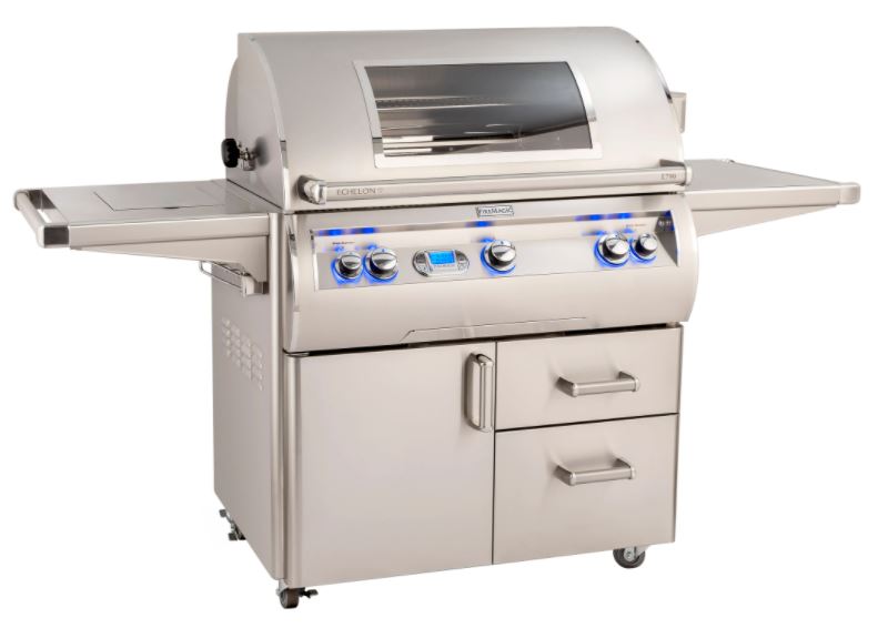 FireMagic E790s Echelon 36" Portable Grill with Digital Thermometer, Flush Mounted Single Side Burner, Infrared Burner and Magic View Window