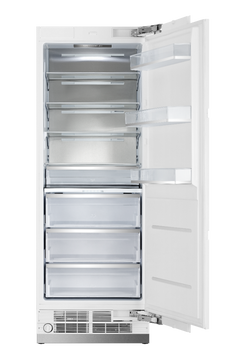 Hallman 30" Built-In AR Integrated Column (IC) All Refrigerator 16.6 Cu. Ft. Interior Filtered Water Dispenser, RH-Hinge Bold Brass Trim