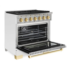 Hallman Bold Series 36" Gas Freestanding Range with Brass Trim