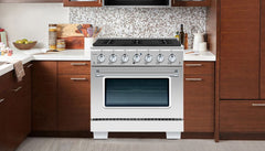 Hallman Bold Series 36" Gas Freestanding Range with Chrome Trim