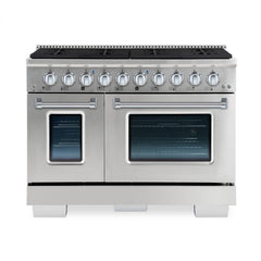 Hallman Bold Series 48" Dual Fuel Freestanding Range with Chrome Trim