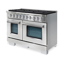 Hallman Bold Series 48" Dual Fuel Freestanding Range with Chrome Trim