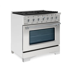 Hallman Classico Series 36" Dual Fuel Freestanding Range with Chrome Trim