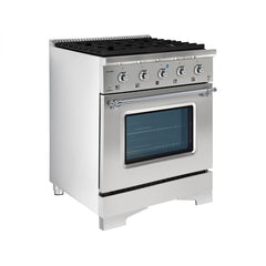 Hallman Classico Series 30" Dual Fuel Freestanding Range with Chrome Trim