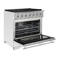 Hallman Classico Series 36" Dual Fuel Freestanding Range with Chrome Trim