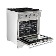 Hallman Classico Series 30" Dual Fuel Freestanding Range with Chrome Trim