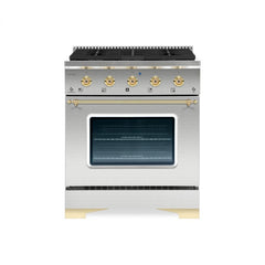 Hallman Classico Series 30" Gas Freestanding Range with Brass Trim