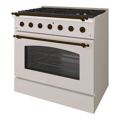 Hallman Classico Series 36" Gas Freestanding Range with Bronze Trim