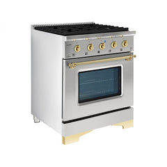 Hallman Classico Series 30" Gas Freestanding Range with Brass Trim