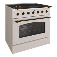 Hallman Classico Series 36" Gas Freestanding Range with Brass Trim