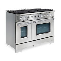 Hallman Classico Series 48" Gas Freestanding Range with Chrome Trim