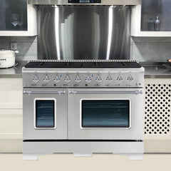 Hallman Classico Series 48" Gas Freestanding Range with Chrome Trim