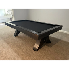 Plank & Hide Jaxx Steel Pool Table (Size 8') 28048-GUN with Free Accessory Kit, Free Steel Cue Rack