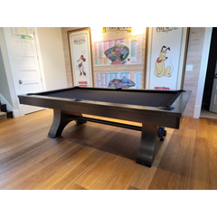 Plank & Hide Jaxx Steel Pool Table (Size 8') 28048-GUN with Free Accessory Kit, Free Steel Cue Rack