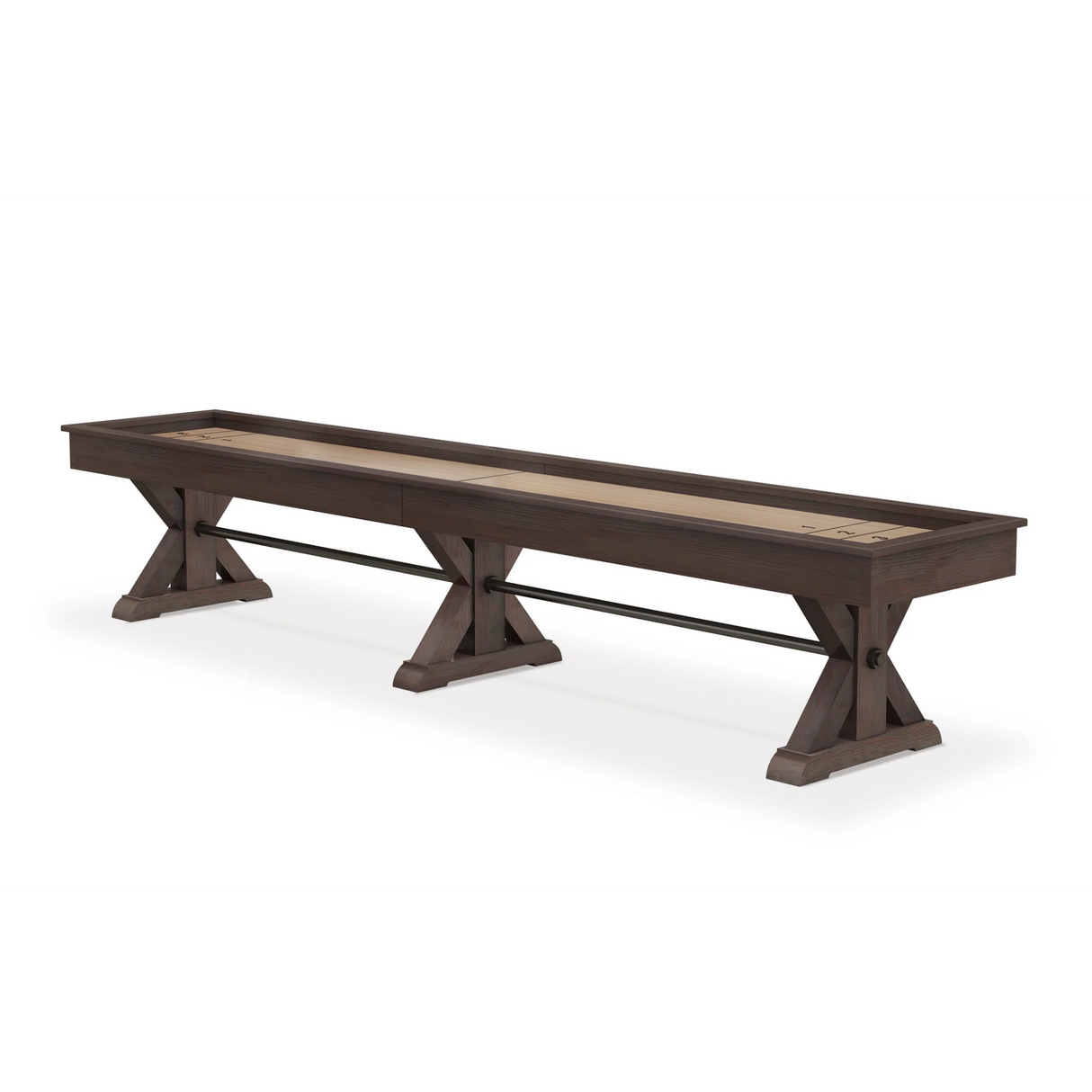 Plank & Hide Otis Shuffleboard Table with Free Bowling Pin Set