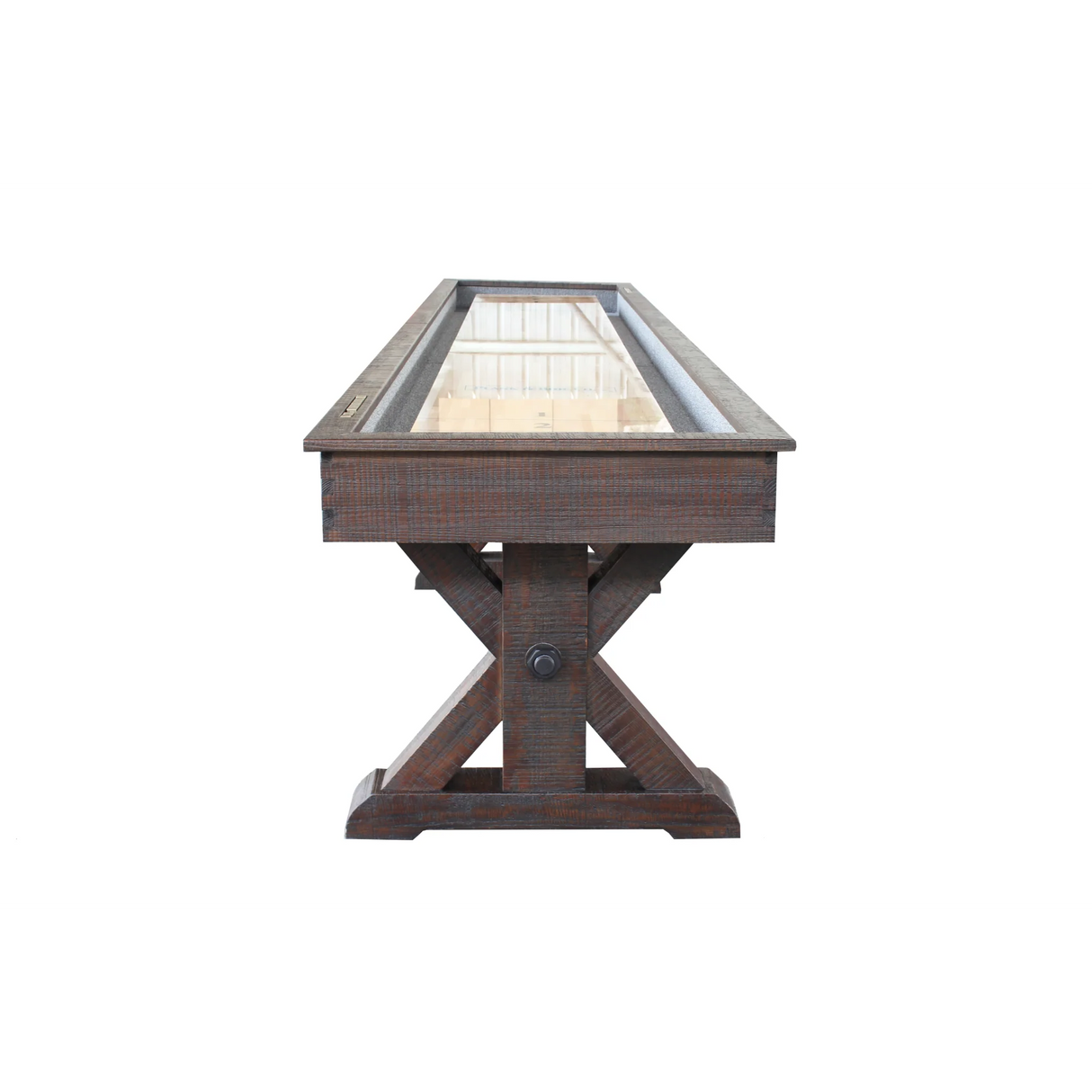 Plank & Hide Otis Shuffleboard Table with Free Bowling Pin Set