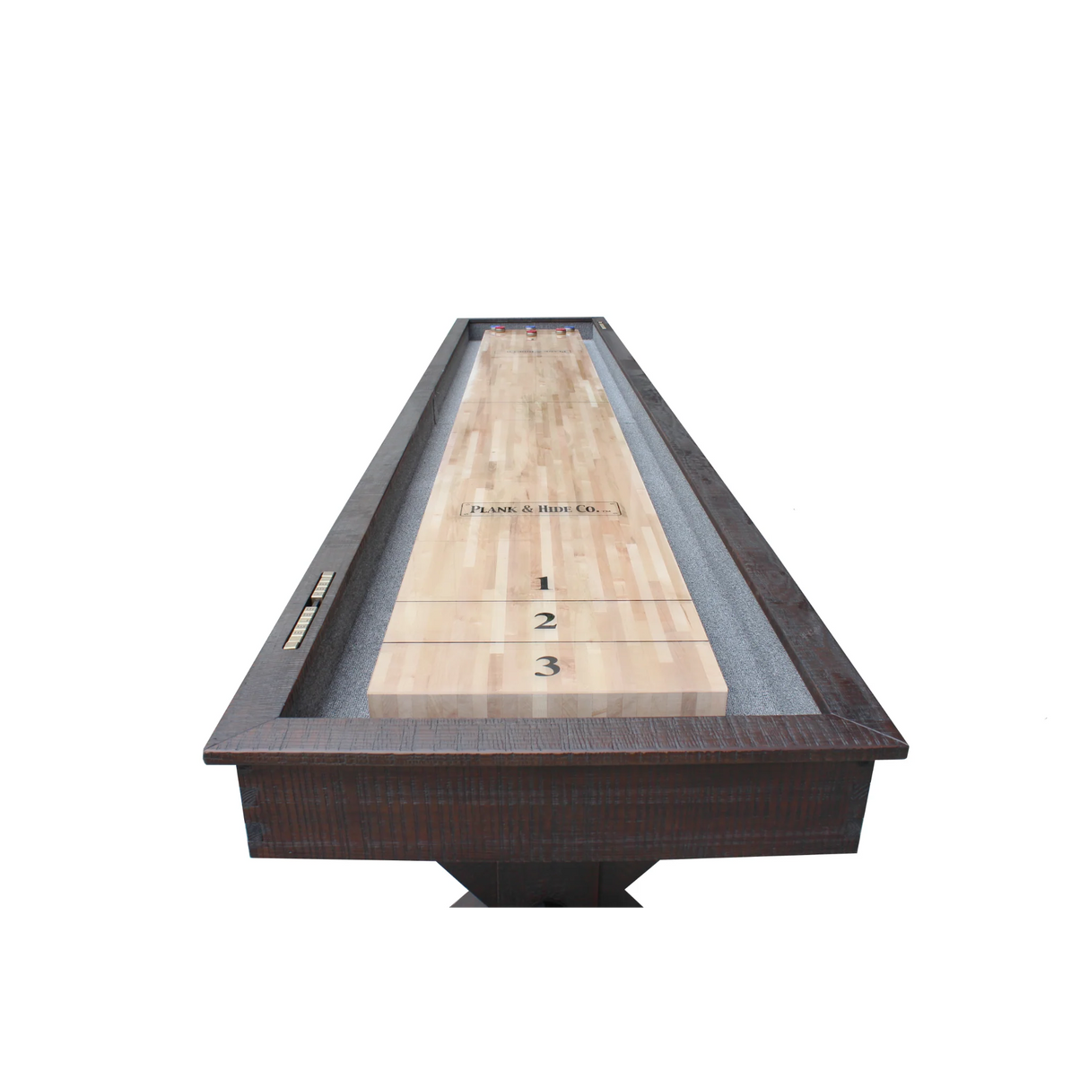 Plank & Hide Otis Shuffleboard Table with Free Bowling Pin Set