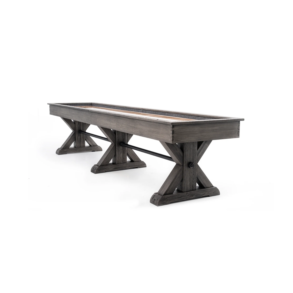 Plank & Hide Otis Shuffleboard Table with Free Bowling Pin Set