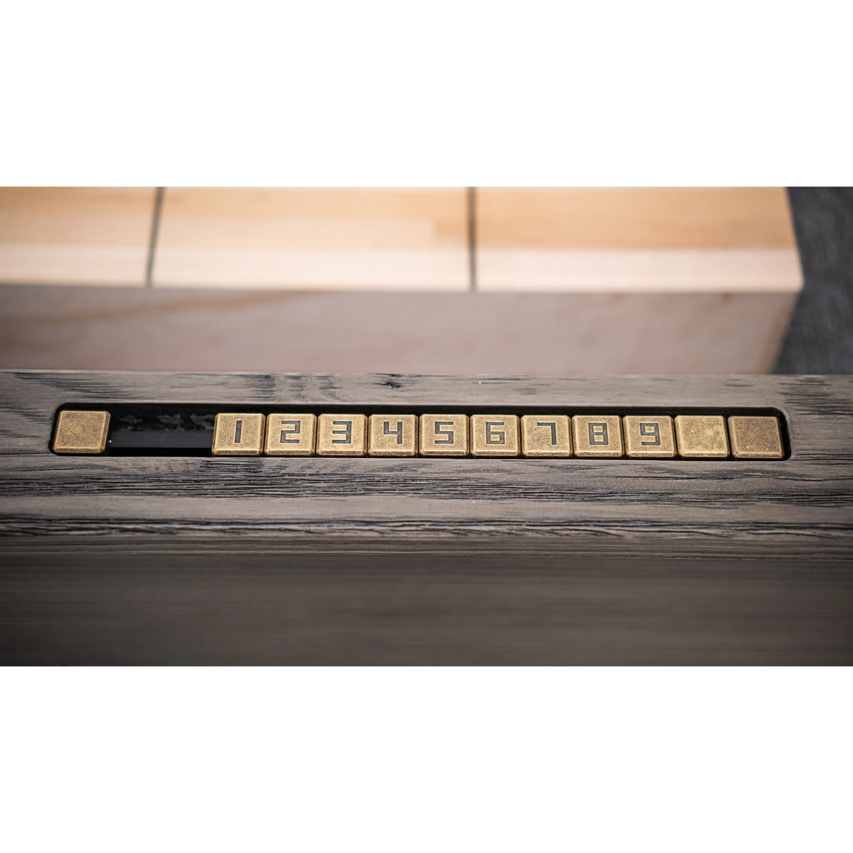 Plank & Hide Otis Shuffleboard Table with Free Bowling Pin Set