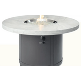 Outdoor Greatroom White Onyx Beacon Chat Height Fire Table