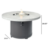Outdoor Greatroom White Onyx Beacon Chat Height Fire Table