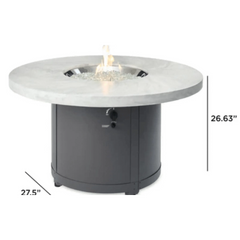 Outdoor Greatroom White Onyx Beacon Chat Height Fire Table