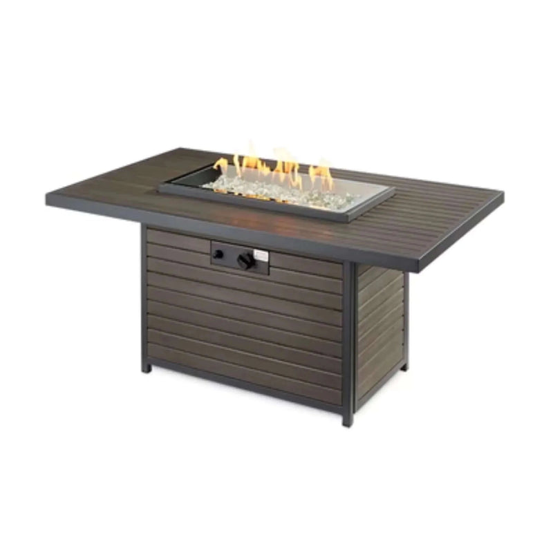 Outdoor GreatRoom Brooks Rectangular Gas Fire Pit Table