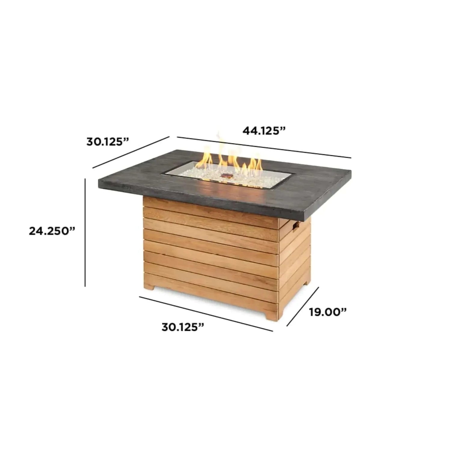 Outdoor GreatRoom Darien Rectangular Gas Fire Pit Table
