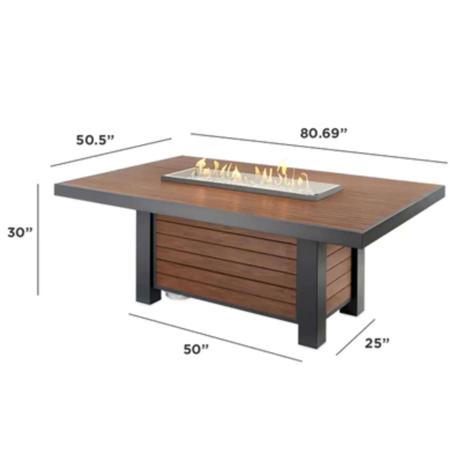 Outdoor Greatroom Kenwood Linear Dining Height Fire Table