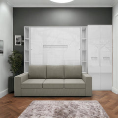 Maxima House Vertical Queen size Murphy Bed Invento with a Sofa, two Cabinets and Wardrobe